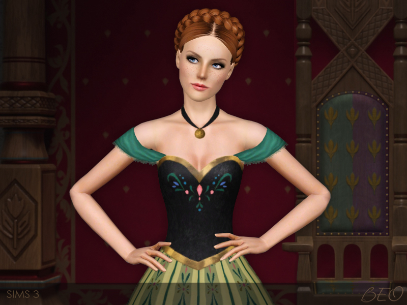 Frozen - Anna's coronation dress for Sims 3 by BEO (1)